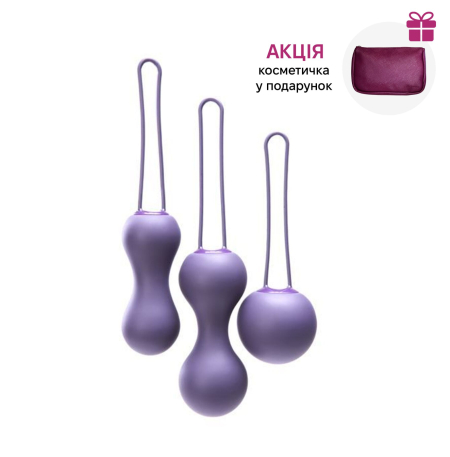 Набір вагінальних кульок Je Joue - Ami Purple, діаметр 3,8-3,3-2,7см, вага 54-71-100гр + подарунок косметичка - фото