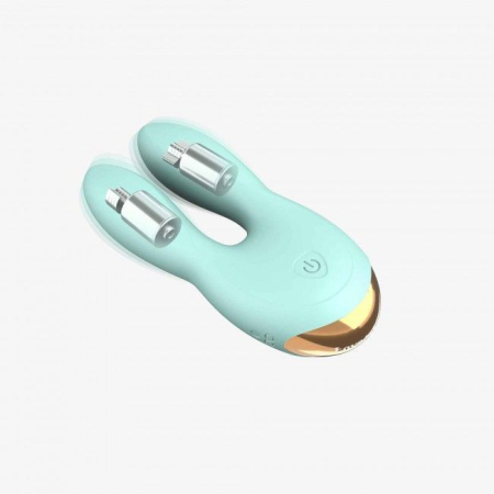 Вібратор-кролик Love To Love Hear Me Menthe з двома моторчиками і різнобарвною LED-підсвіткою - фото №2