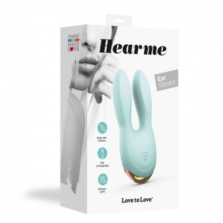 Вібратор-кролик Love To Love Hear Me Menthe з двома моторчиками і різнобарвною LED-підсвіткою - фото №4