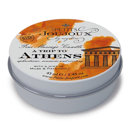 Масажна свічка Petits Joujoux - Athens - Musk and Patchouli (43 мл) з афродизіаками - фото