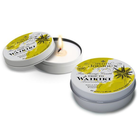 Масажна свічка Petits Joujoux - Waikiki Beach - Coconut and Pineapple (43 мл) з афродизіаками - фото №2