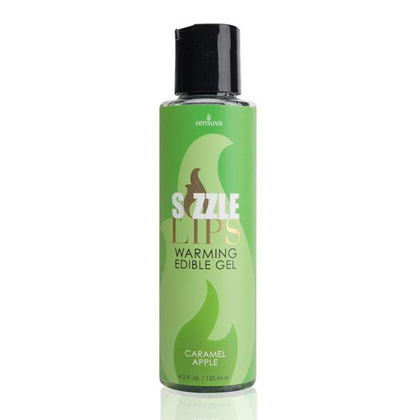 Зігрівальний масажний гель Sensuva Sizzle Lips Caramel Apple (125 мл), без цукру, їстівний 
