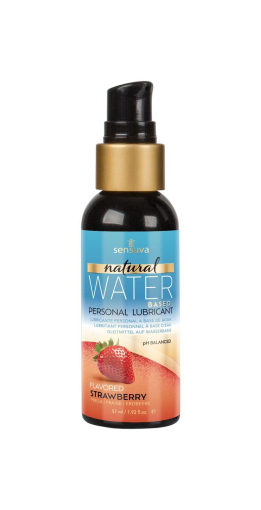 Змазка на водній основі Sensuva Natural Water-Based Strawberry (57 мл) без гліцерину та парабенів - фото