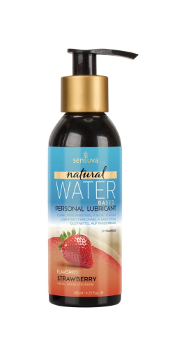 Змазка на водній основі Sensuva Natural Water-Based Strawberry (125мл) без гліцерину та парабенів - фото