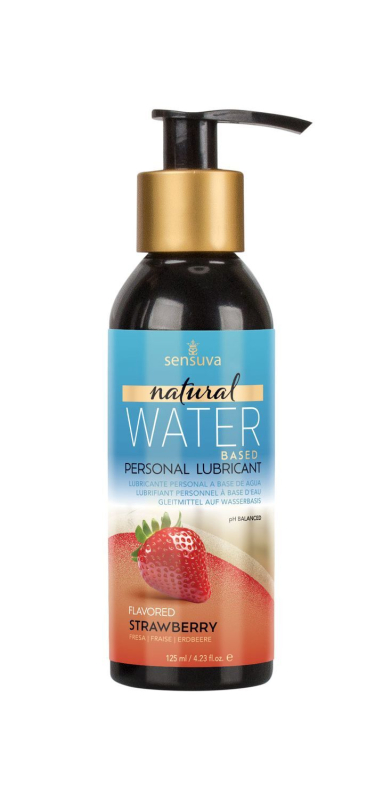 Змазка на водній основі Sensuva Natural Water-Based Strawberry (125мл) без гліцерину та парабенів - фото