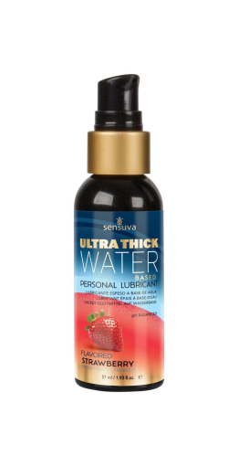 Густа змазка на водній основі Sensuva UltraThick Water-Based Strawberry (57 мл) без парабенів - фото