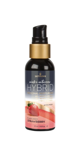Змазка водно-силіконова Sensuva Hybrid Strawberry (57 мл) без цукру, можна для оральних пестощів - фото