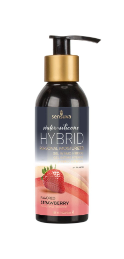 Змазка водно-силіконова Sensuva Hybrid Strawberry (125 мл) без цукру, можна для оральних пестощів - фото