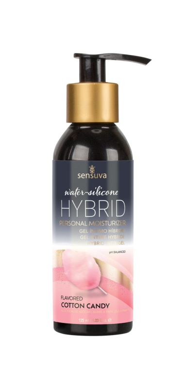 Змазка водно-силіконова Sensuva Hybrid Cotton Candy (125 мл) без цукру, можна для оральних пестощів - фото