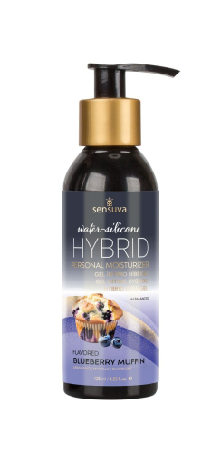 Змазка водно-силіконова Sensuva Hybrid Blueberry Muffin 125мл без цукру, можна для оральних пестощів - фото