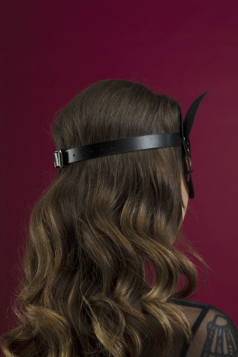 Маска кішечки Feral Feelings - Catwoman Mask, натуральна шкіра, чорна - фото №3