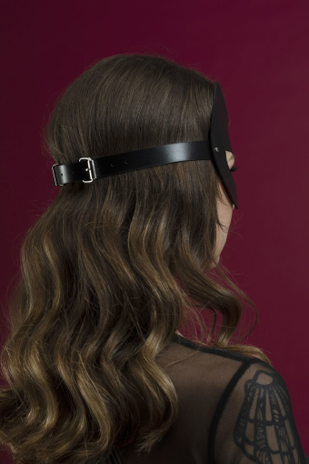 Маска кішечки Feral Feelings - Kitten Mask, натуральна шкіра, чорна - фото №4