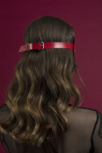 Маска кішечки Feral Feelings - Kitten Mask, натуральна шкіра, червона - фото №4