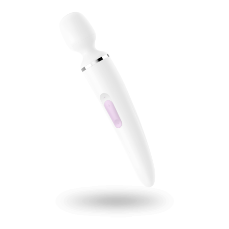 Вібромасажер Satisfyer Wand-er Woman (White/Chrome), водонепроникний, потужний, розмір XXL - фото №2