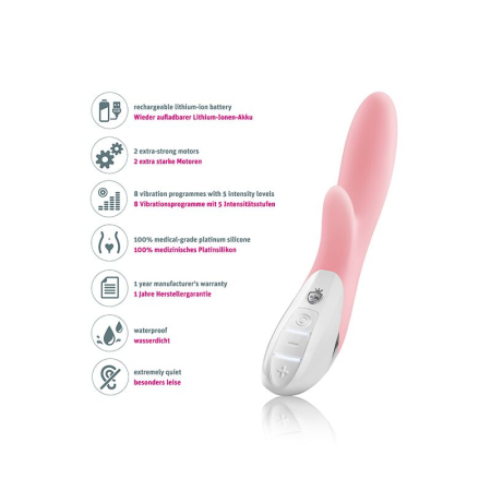 Вібратор-кролик Mystim Danny Divido Candy Rose з глибокою вібрацією, 2 мотори - фото №7