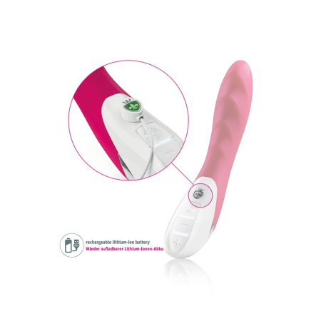 Потужний вібратор Mystim Sassy Simon Pink з двома моторами і стимулювальним рельєфом №5