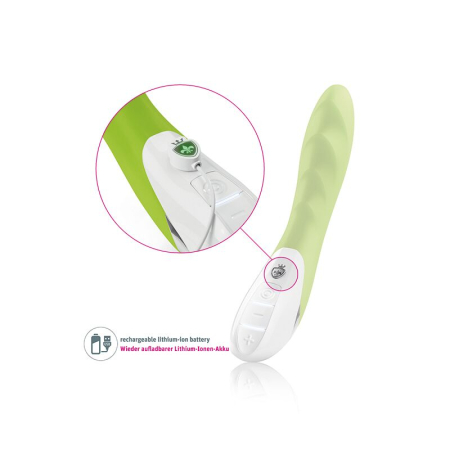 Потужний вібратор Mystim Sassy Simon Green з двома моторами і стимулюючим рельєфом - фото №6