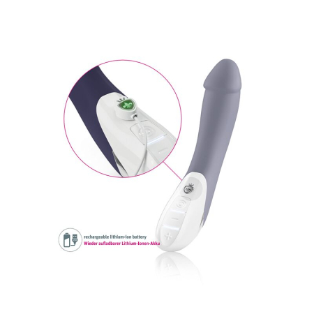 Потужний вібратор Mystim Terrific Truman Blue з двома моторами і вираженою головкою - фото №6