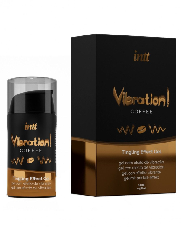 Рідкий вібратор Intt Vibration Coffee (15 мл), густий гель, дуже смачний, діє до 30 хвилин - фото