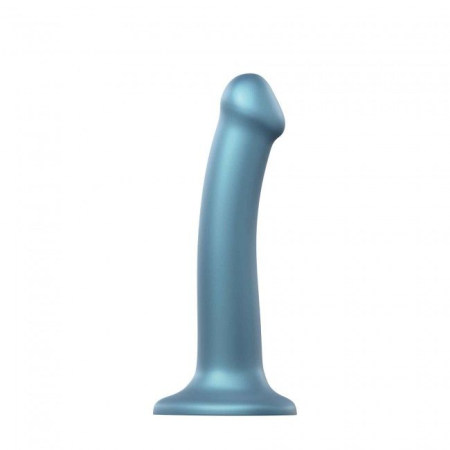 Насадка для страпону Strap-On-Me Mono Density Dildo M Blue, діам. 3,3 см, одношаровий силікон, гнучк - фото