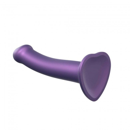 Насадка для страпону Strap-On-Me Mono Density Dildo Violet M, діам. 3,3 см, одношаровий силікон, гну - фото №2