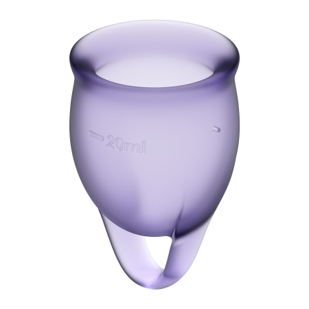 Набір менструальних чаш Satisfyer Feel Confident (lila), 15мл та 20мл, мішечок для зберігання - фото №2