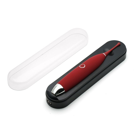 Кліторальний вібратор KISTOY C-King Red, з двома дод. насадками, потужна прицільна стимуляція №10