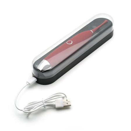 Кліторальний вібратор KISTOY C-King Red, з двома дод. насадками, потужна прицільна стимуляція №8