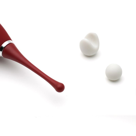 Кліторальний вібратор KISTOY C-King Red, з двома дод. насадками, потужна прицільна стимуляція №3