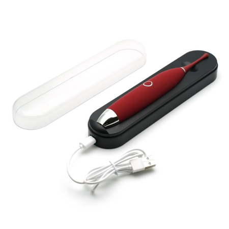 Кліторальний вібратор KISTOY C-King Red, з двома дод. насадками, потужна прицільна стимуляція №9