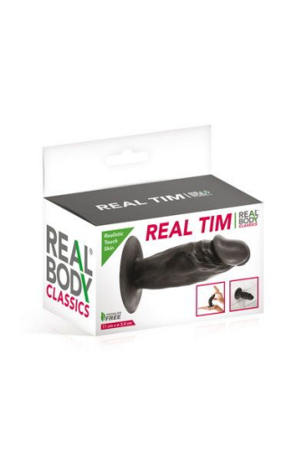 Фалоімітатор Real Body — Real Tim Black, TPE, діаметр 3,4 см - фото №2