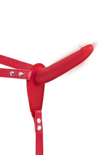 Страпон з вібрацією Fetish Tentation Vibrating Strap-On with Dildo Red - фото