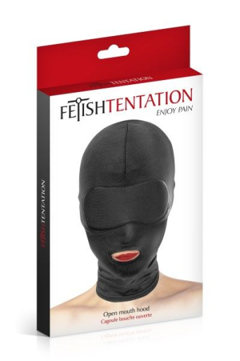 Капюшон для БДСМ з відкритим ротом Fetish Tentation Open Mouth Hood - фото №2