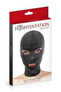 Капюшон для БДСМ з відкритими очима та ротом Fetish Tentation - - фото №2