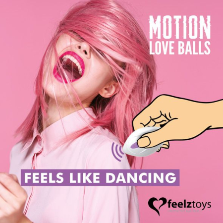 Вагінальні кульки з перлинним масажем FeelzToys Motion Love Balls Foxy з пультом ДК, 7 режимів - фото №4