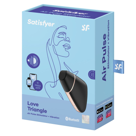 Вакуумний кліторальний стимулятор Satisfyer Love Triangle Black з керуванням через інтернет - фото №7