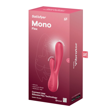 Смарт вібратор-кролик Satisfyer Mono Flex Red, 2 мотори, керування через інтернет - фото №4