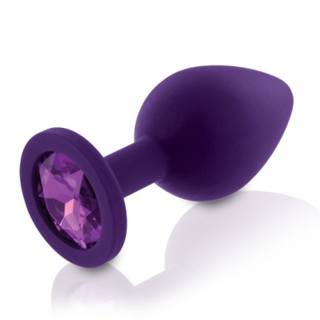 Набір силіконових анальних пробок із кристалом Rianne S: Booty Plug Set Purple, діаметр 2,7см, 3,5см №2