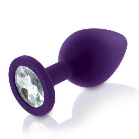 Набір силіконових анальних пробок із кристалом Rianne S: Booty Plug Set Purple, діаметр 2,7см, 3,5см №4