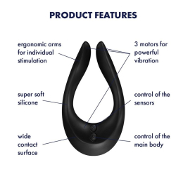 Вібратор для пар Satisfyer Endless Joy Black, 3 незалежні мотори, багатофункціональний - - фото №3