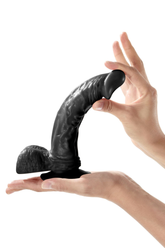 Фалоімітатор на присосці Real Body — Real Bruce Black, TPE, діаметр 4,2 см - фото №3