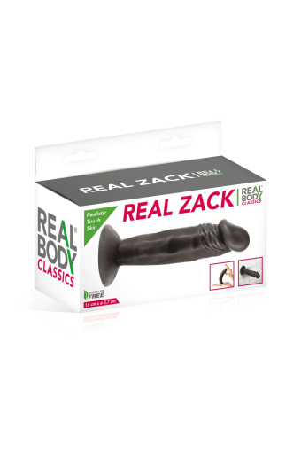 Фалоімітатор із присоскою Real Body — Real Zack Black, TPE, діаметр 3,7 см - фото №2