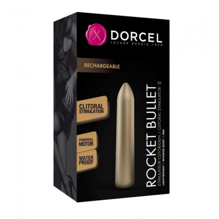 Перезаряджувана віброкуля Dorcel Rocket Bullet Gold - фото №3