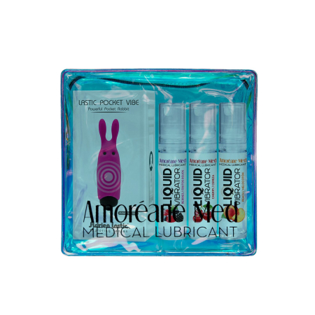 Набір з 3-х смаків стимулювального лубриканта Amoreane Med (3х10мл) та віброкулі Adrien Lastic Pink - фото №5
