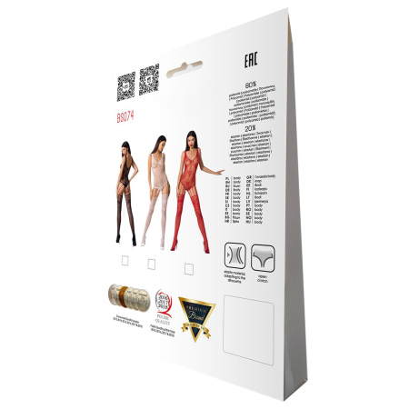 Ажурний бодістокінг з імітацією панчіх Passion BS074 red №5