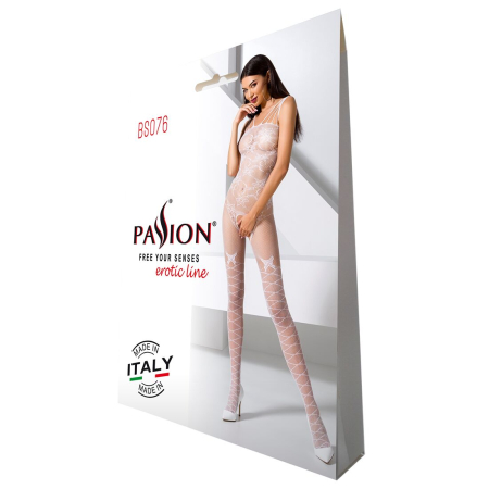 Ажурний бодістокінг з інтимними вирізами Passion BS076 white №5