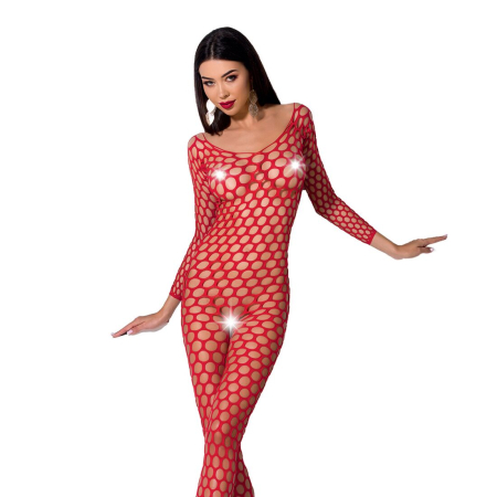 Бодістокінг з крупною сіткою Passion BS077 red 