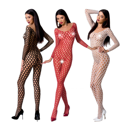 Бодістокінг з крупною сіткою Passion BS077 red №3