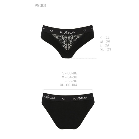 Трусики з широкою гумкою і мереживом Passion PS001 PANTIES M, black №6