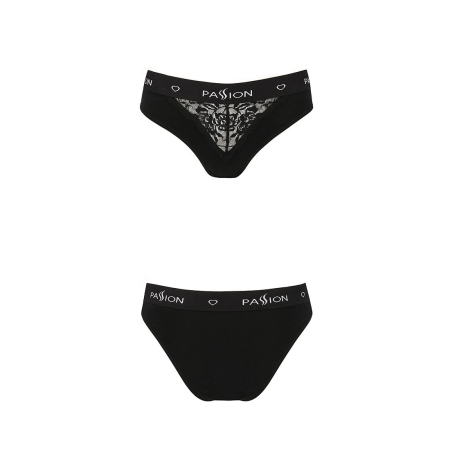 Трусики з широкою гумкою і мереживом Passion PS001 PANTIES S, black №5